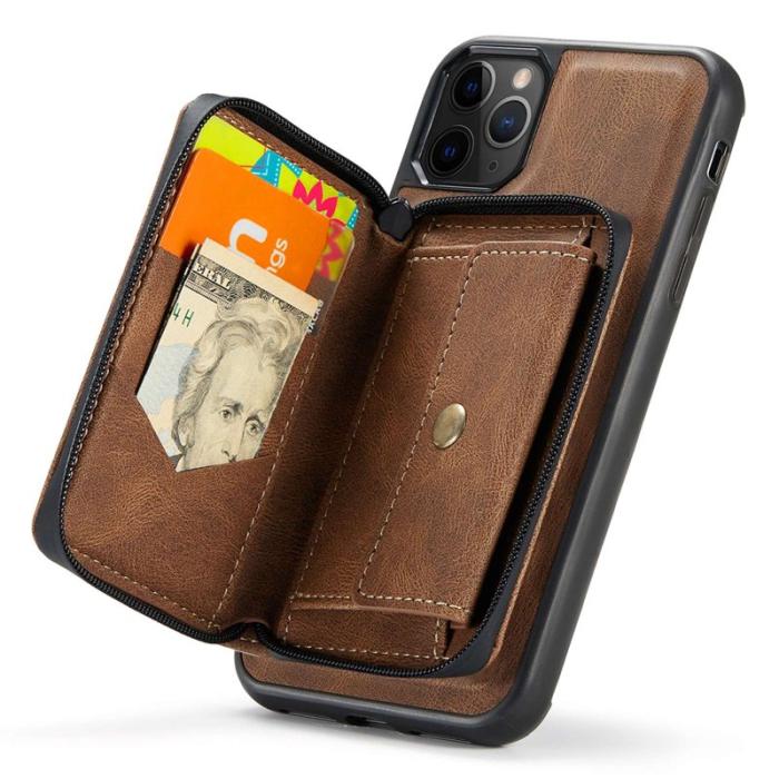 JEEHOOD - JEEHOOD iPhone 11 Pro Fodral Läder TPU Magnetisk Brun