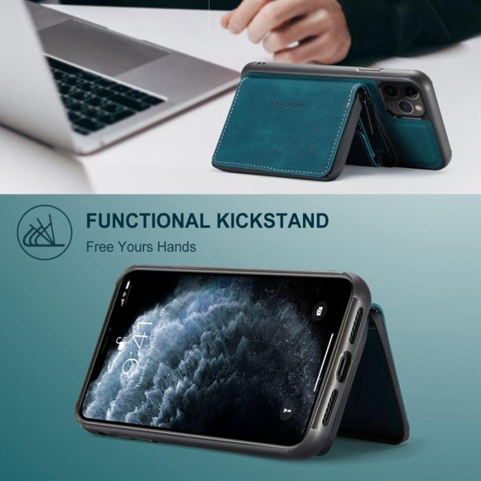 JEEHOOD - JEEHOOD iPhone 11 Pro Max Skal Läder TPU Blå