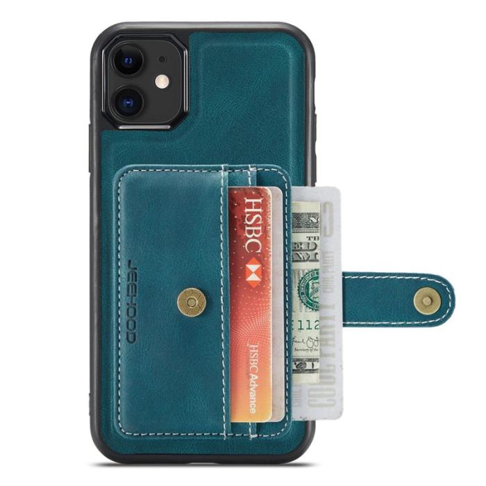 JEEHOOD - JEEHOOD iPhone 11 Skal Shockproof Wallet RFID Blå