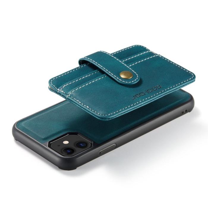 JEEHOOD - JEEHOOD iPhone 11 Skal Shockproof Wallet RFID Blå
