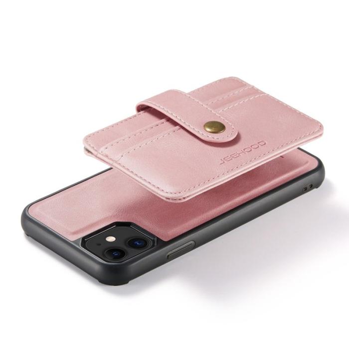 JEEHOOD - JEEHOOD iPhone 11 Skal Shockproof Wallet RFID Skydd Pink