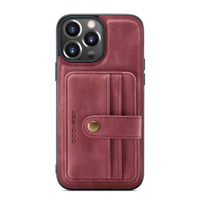JEEHOOD - JEEHOOD iPhone 13 Pro Max Fodral 2-i-1 Röd med kortfack