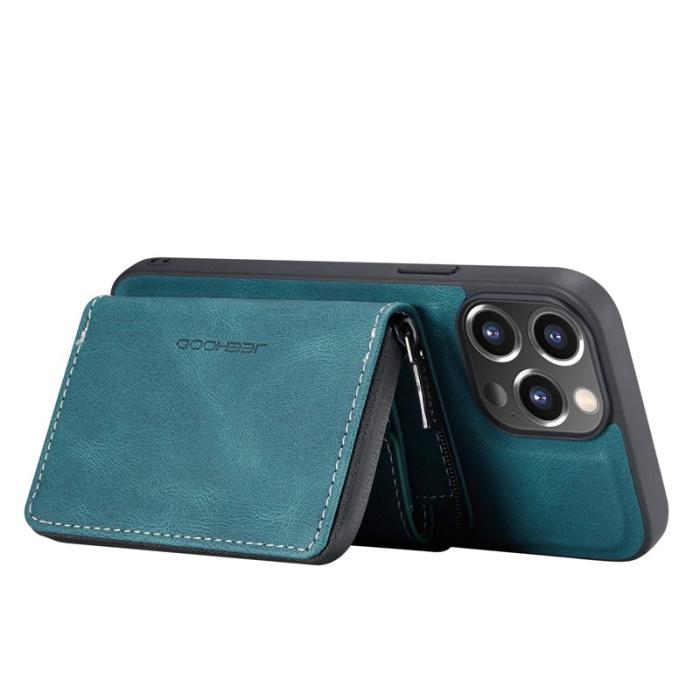 JEEHOOD - JEEHOOD iPhone 13 Skal 2-i-1 Magnetisk Grön Läder TPU