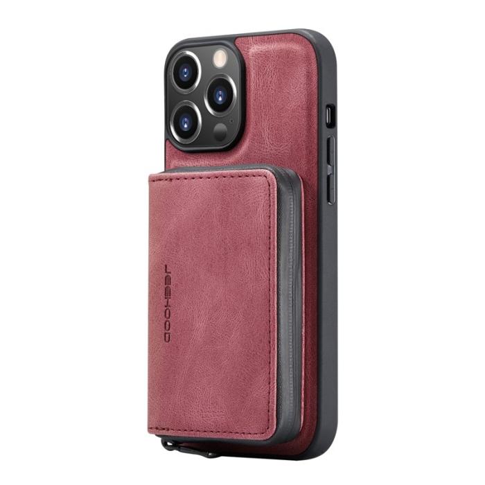 JEEHOOD - JEEHOOD iPhone 13 Skal 2-i-1 Magnetisk Röd Läder TPU