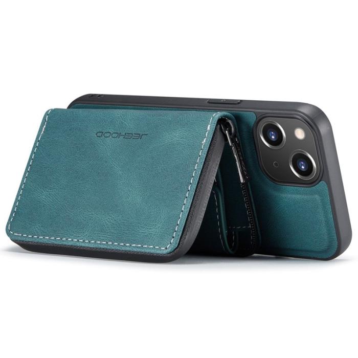 JEEHOOD - JEEHOOD iPhone 14 Plus Skal Shockproof PU Läder Blå