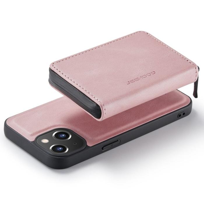 JEEHOOD - JEEHOOD iPhone 14 Plus Skal Shockproof PU Läder Rosa