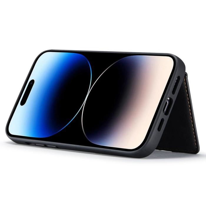 JEEHOOD - JEEHOOD iPhone 14 Pro Fodral Retro Stöttålig 2-i-1 Svart