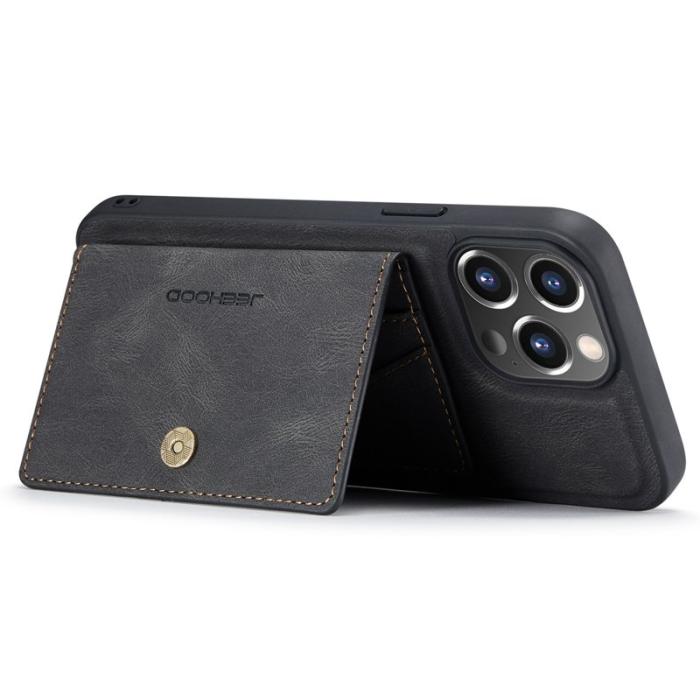 JEEHOOD - JEEHOOD iPhone 14 Pro Fodral Retro Stöttålig 2-i-1 Svart