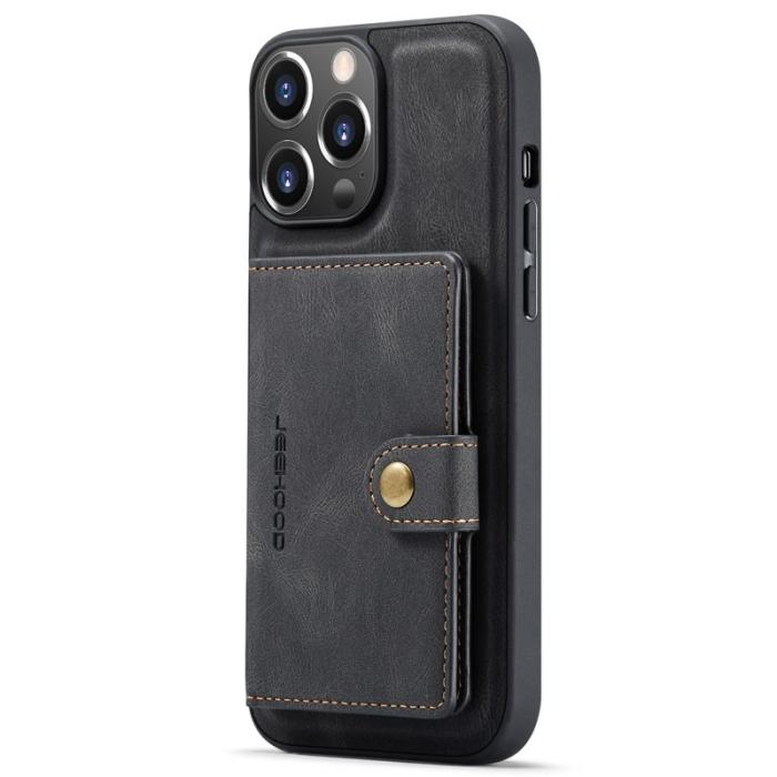 JEEHOOD - JEEHOOD iPhone 14 Pro Fodral Retro Stöttålig 2-i-1 Svart