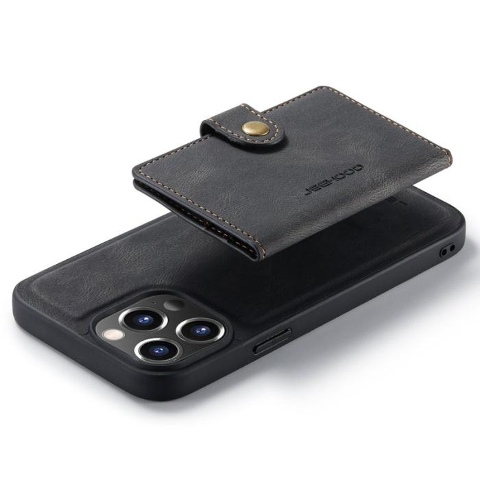 JEEHOOD - JEEHOOD iPhone 14 Pro Fodral Retro Stöttålig 2-i-1 Svart