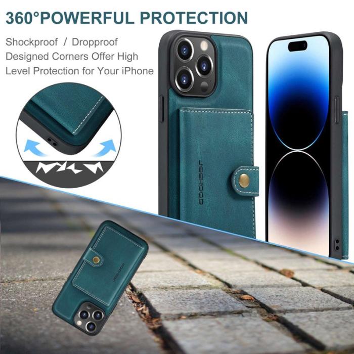 JEEHOOD - JEEHOOD iPhone 14 Pro Max Skal Retro Läder Grön