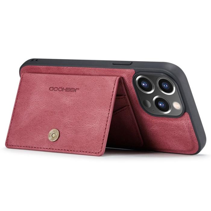 JEEHOOD - JEEHOOD iPhone 14 Pro Max Skal Retro Läder Röd