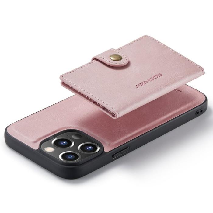 JEEHOOD - JEEHOOD iPhone 14 Pro Max Skal Retro Läder Shockproof Roséguld