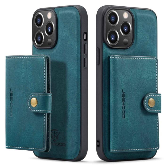 JEEHOOD - JEEHOOD iPhone 14 Pro Retro Fodral 2-i-1 Wallet Grön