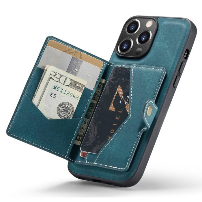 JEEHOOD - JEEHOOD iPhone 14 Pro Retro Fodral 2-i-1 Wallet Grön