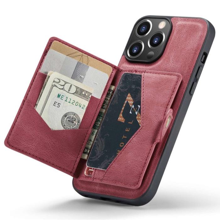 JEEHOOD - JEEHOOD iPhone 14 Pro Retro Shockproof Skal 2-i-1 Röd