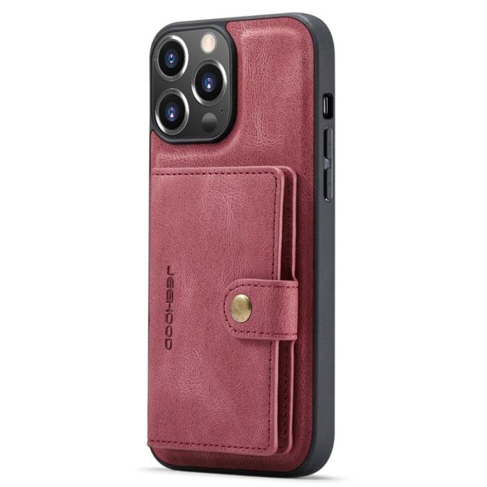 JEEHOOD - JEEHOOD iPhone 14 Pro Retro Shockproof Skal 2-i-1 Röd