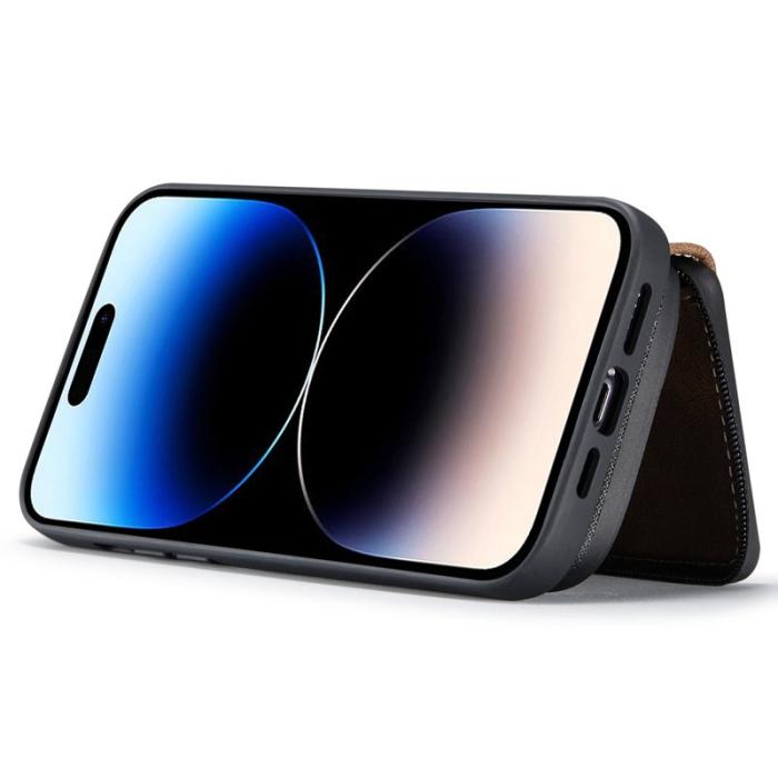 JEEHOOD - JEEHOOD iPhone 14 Pro Skal Shockproof PU Läder Brun