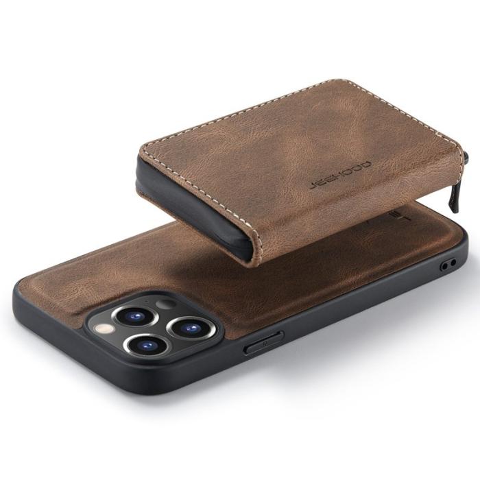 JEEHOOD - JEEHOOD iPhone 14 Pro Skal Shockproof PU Läder Brun