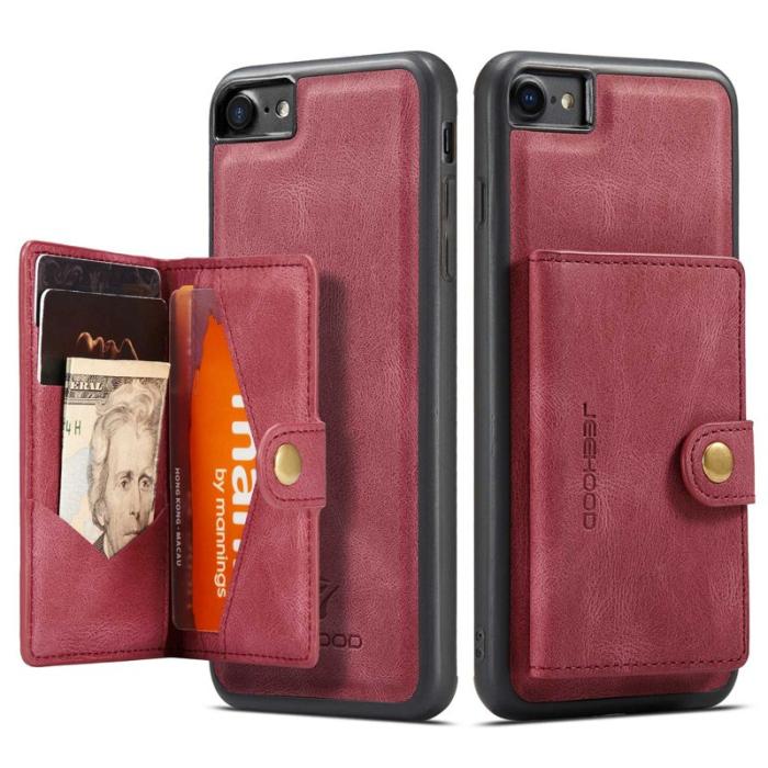 JEEHOOD - JEEHOOD iPhone 7/8/SE (2020/2022) Fodral med Plånbok Röd