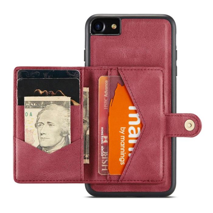 JEEHOOD - JEEHOOD iPhone 7/8/SE (2020/2022) Fodral med Plånbok Röd