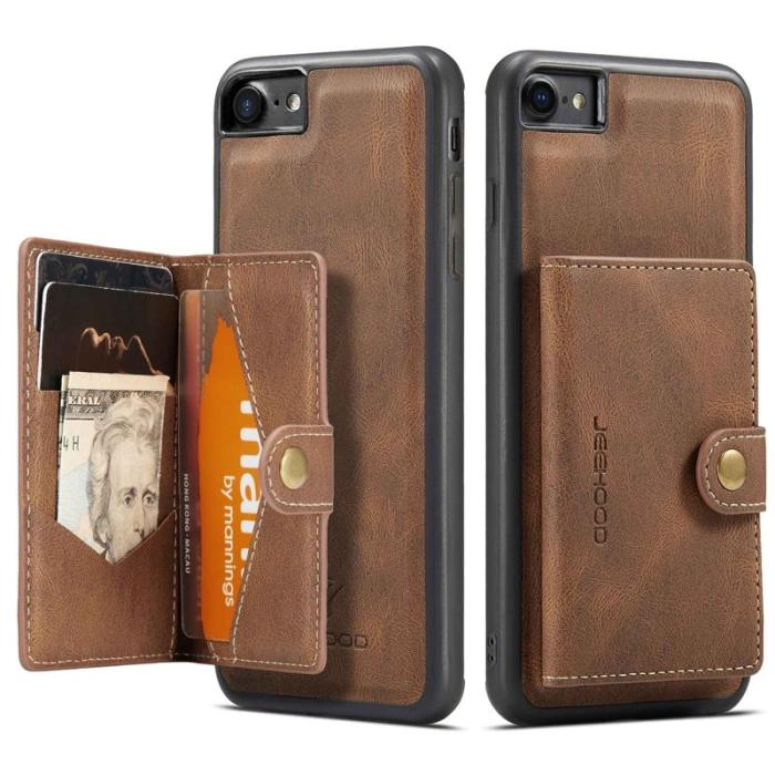 JEEHOOD - JEEHOOD iPhone 7/8/SE (2020/2022) Skal med Plånbok - Brun