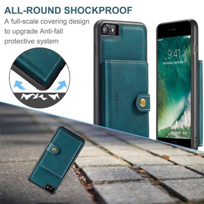 JEEHOOD - JEEHOOD iPhone 7/8/SE (2020/2022) Skal med Plånbok - Grön