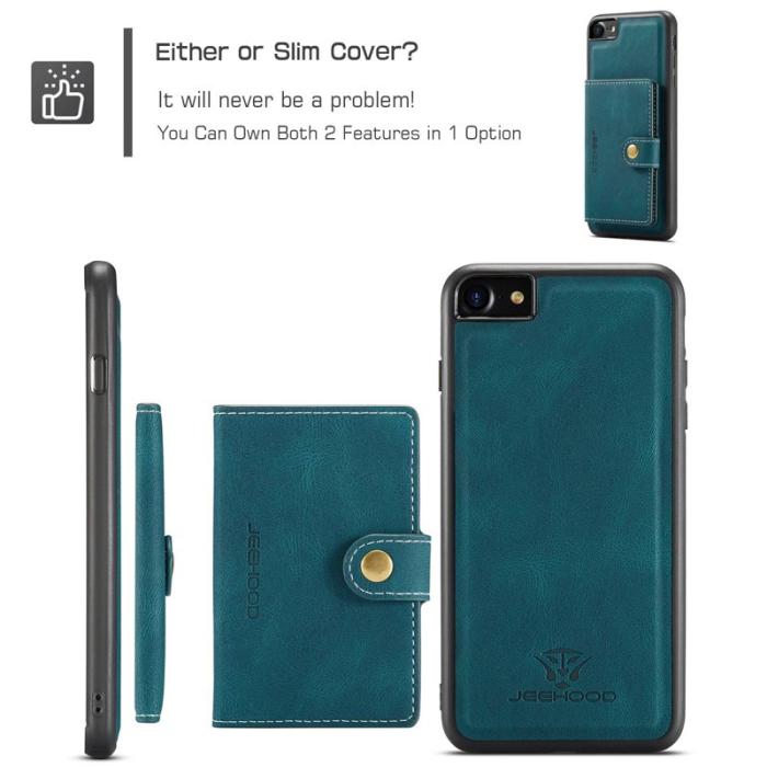 JEEHOOD - JEEHOOD iPhone 7/8/SE (2020/2022) Skal med Plånbok - Grön