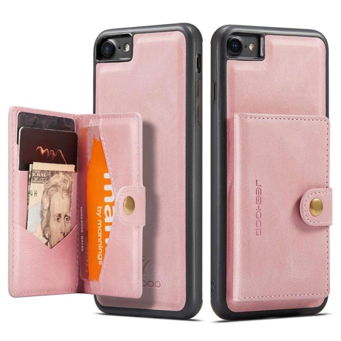 JEEHOOD - JEEHOOD iPhone 7/8/SE (2020/2022) Skal med Plånbok - Roséguld