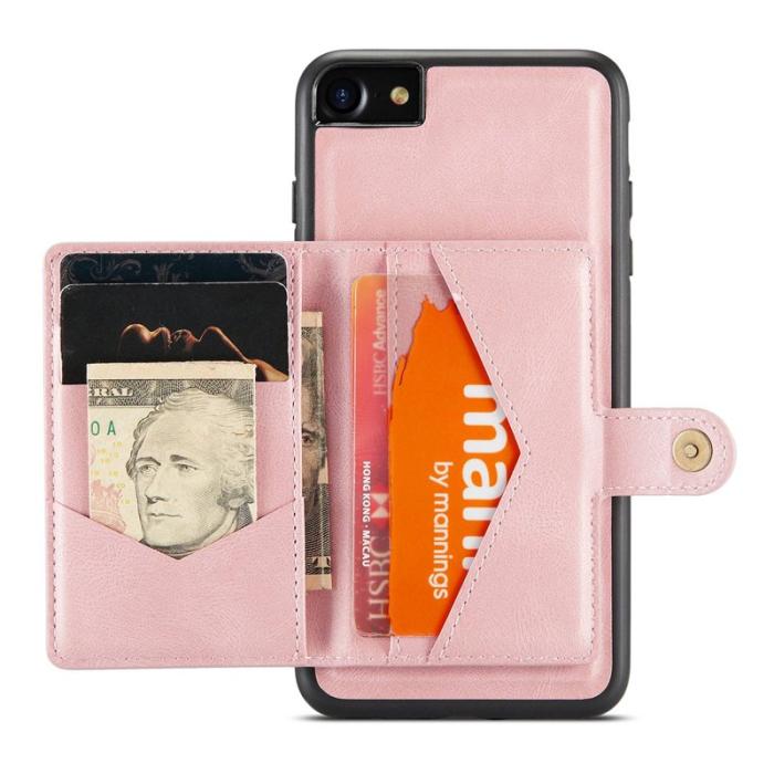 JEEHOOD - JEEHOOD iPhone 7/8/SE (2020/2022) Skal med Plånbok - Roséguld