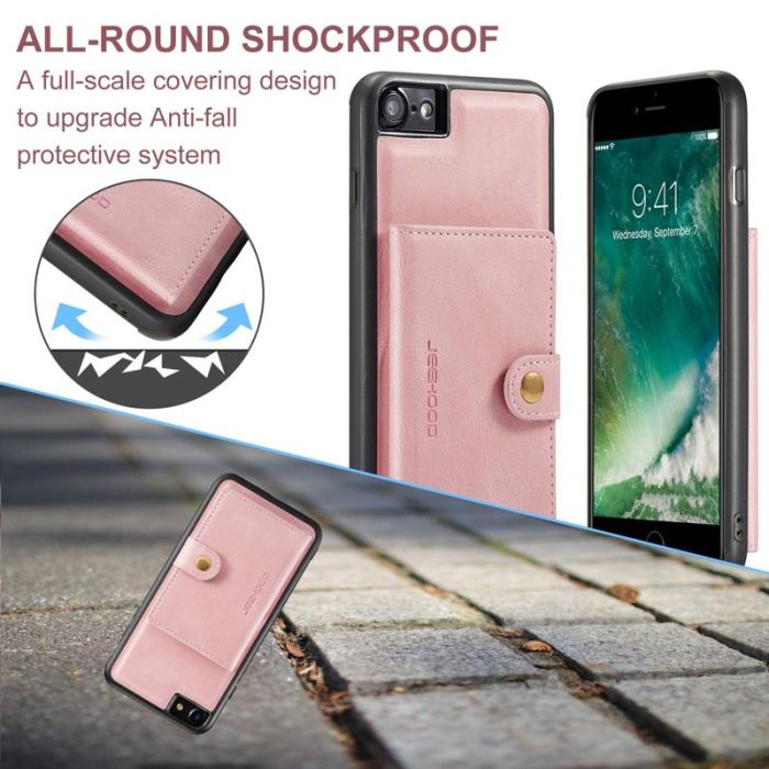 JEEHOOD - JEEHOOD iPhone 7/8/SE (2020/2022) Skal med Plånbok - Roséguld