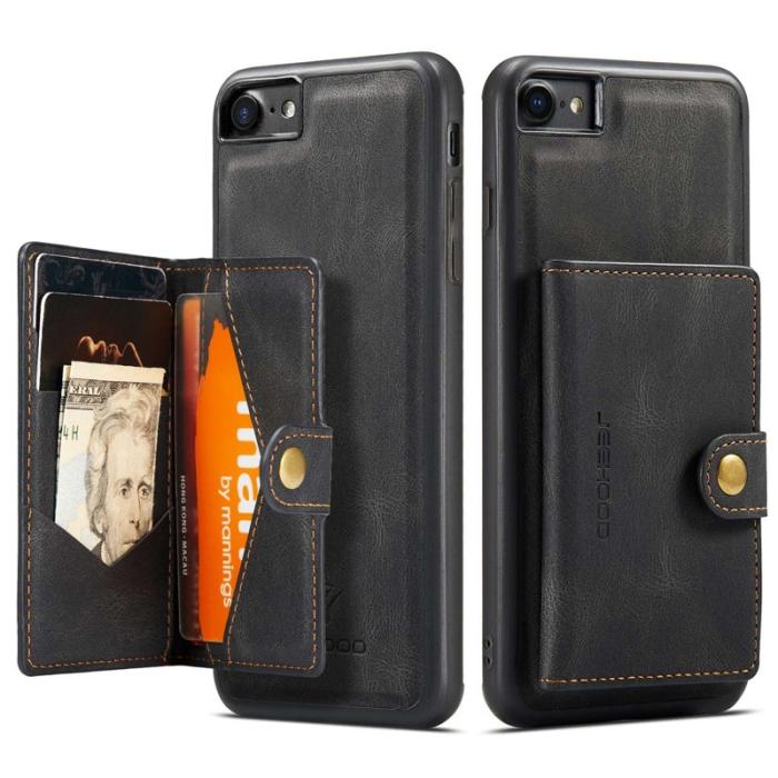 JEEHOOD - JEEHOOD iPhone 7/8/SE (2020/2022) Skal med Plånbok - Svart
