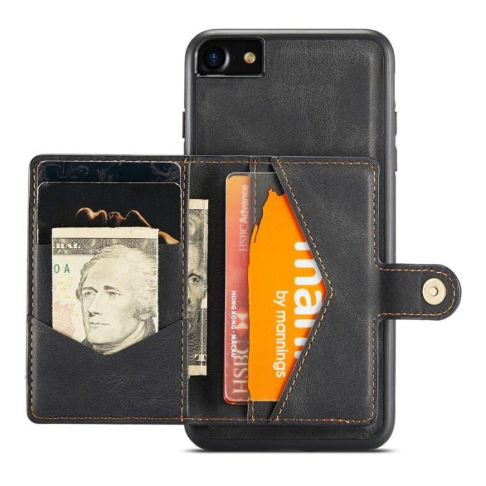 JEEHOOD - JEEHOOD iPhone 7/8/SE (2020/2022) Skal med Plånbok - Svart