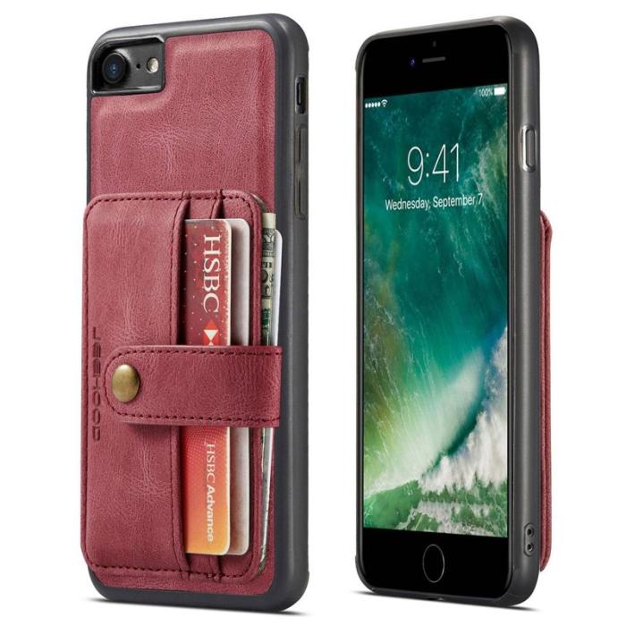 JEEHOOD - JEEHOOD iPhone 7/8/SE (2020/2022) Skal Röd med RFID-skydd