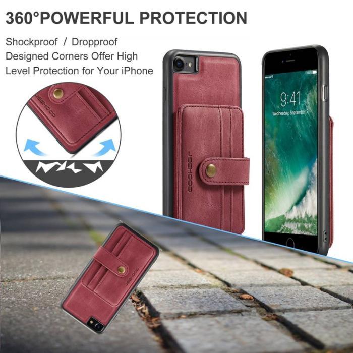 JEEHOOD - JEEHOOD iPhone 7/8/SE (2020/2022) Skal Röd med RFID-skydd