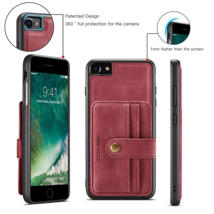 JEEHOOD - JEEHOOD iPhone 7/8/SE (2020/2022) Skal Röd med RFID-skydd