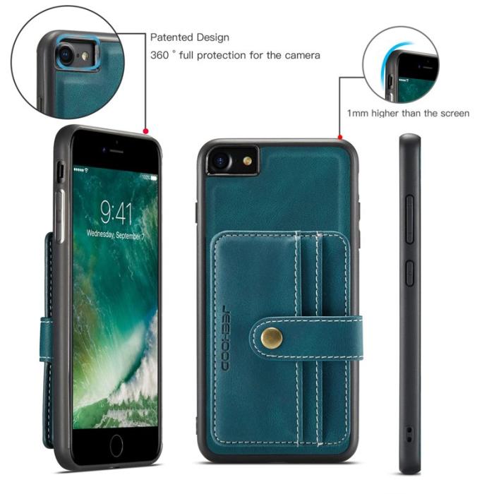 JEEHOOD - JEEHOOD iPhone 7/8/SE (2020/2022) Skal Wallet Blå