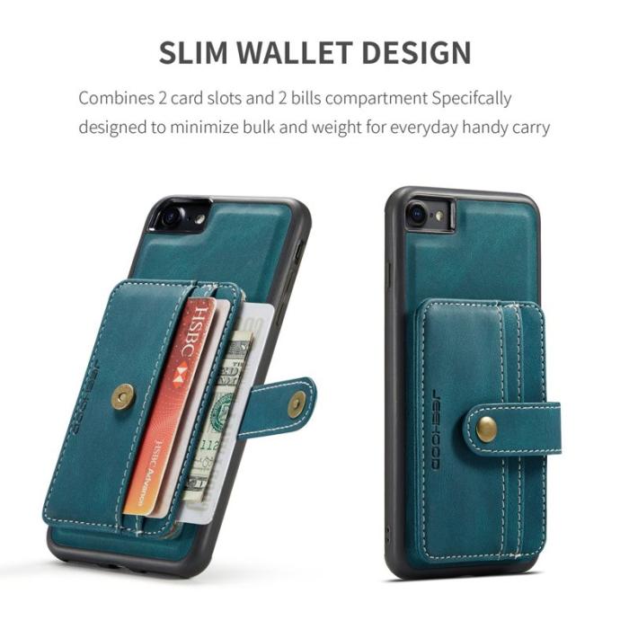 JEEHOOD - JEEHOOD iPhone 7/8/SE (2020/2022) Skal Wallet Blå