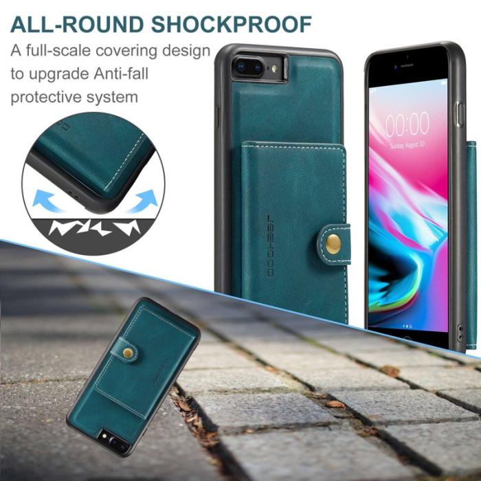 JEEHOOD - JEEHOOD iPhone 7 Plus/8 Plus Fodral Läder TPU Grön