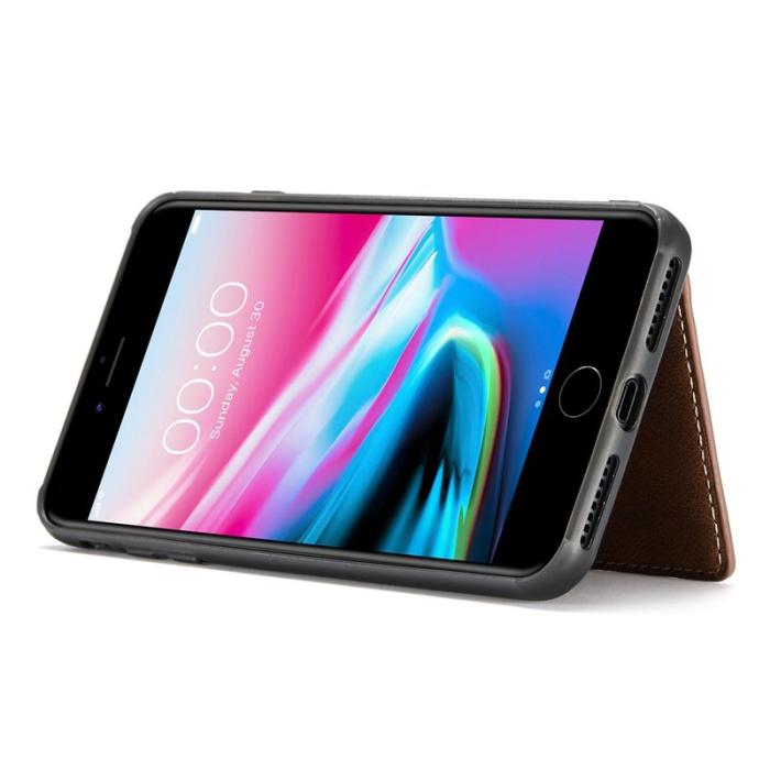 JEEHOOD - JEEHOOD iPhone 7 Plus/8 Plus Fodral Läder TPU Magnetisk Brun