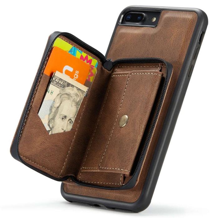 JEEHOOD - JEEHOOD iPhone 7 Plus/8 Plus Skal 2-i-1 Chockresistent Brun