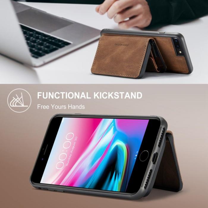 JEEHOOD - JEEHOOD iPhone 7 Plus/8 Plus Skal 2-i-1 Chockresistent Brun