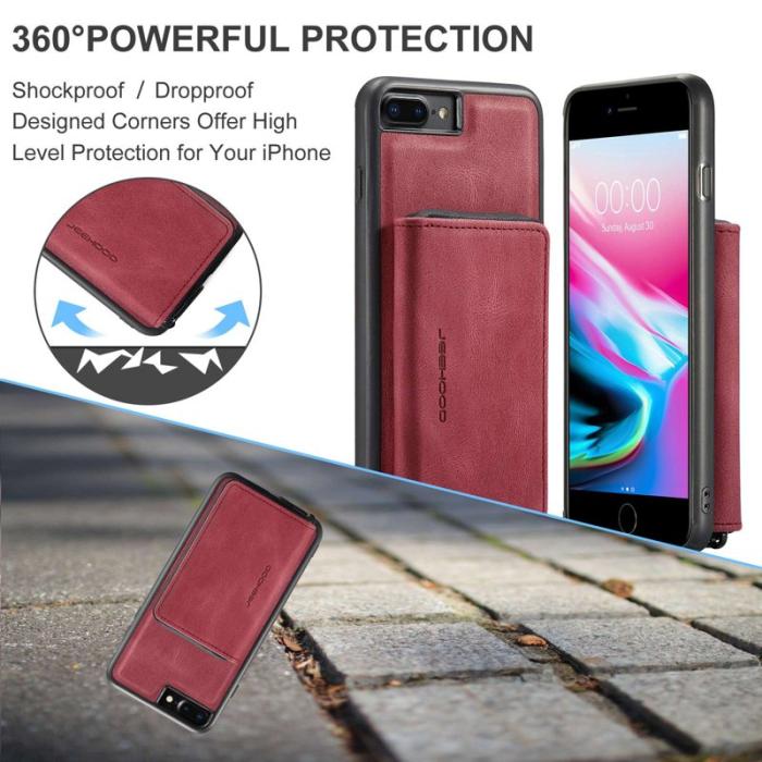 JEEHOOD - JEEHOOD iPhone 7 Plus/8 Plus Skal 2-i-1 Röd