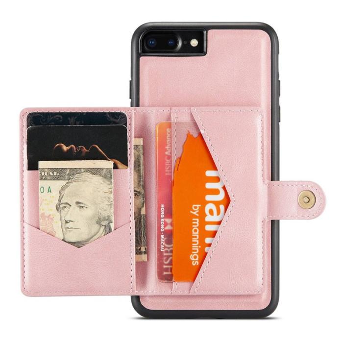 JEEHOOD - JEEHOOD iPhone 7 Plus/8 Plus Skal Läder TPU Fodral Roséguld
