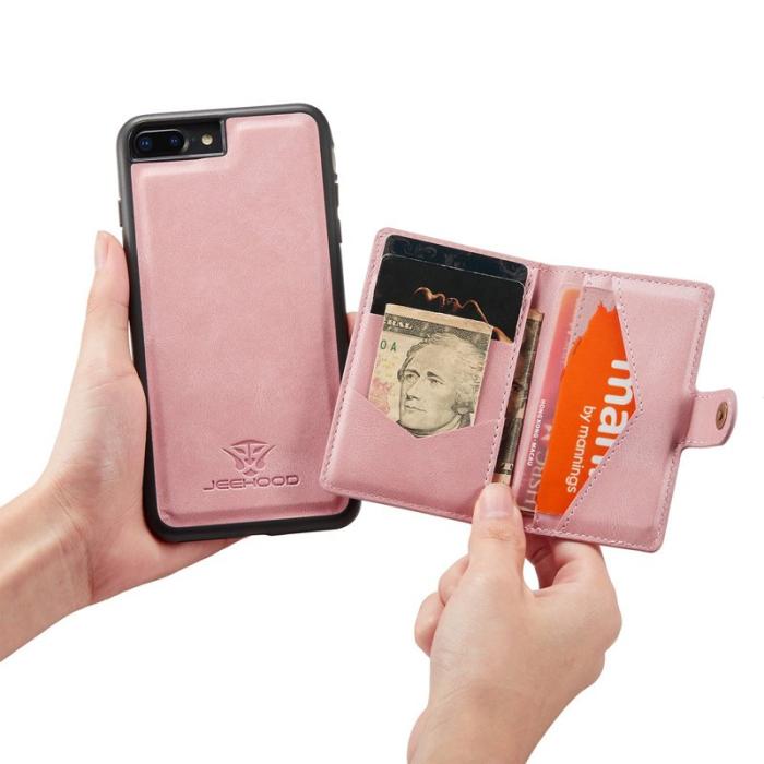JEEHOOD - JEEHOOD iPhone 7 Plus/8 Plus Skal Läder TPU Fodral Roséguld