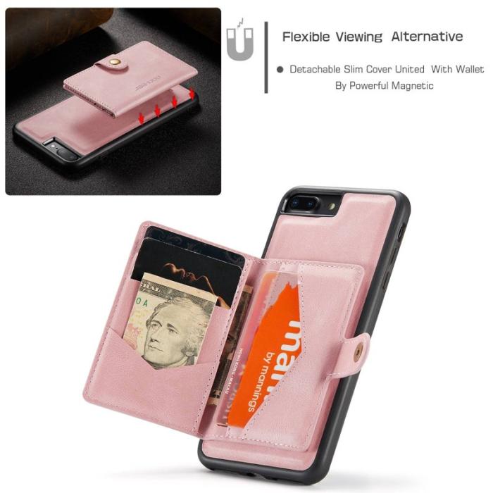 JEEHOOD - JEEHOOD iPhone 7 Plus/8 Plus Skal Läder TPU Fodral Roséguld