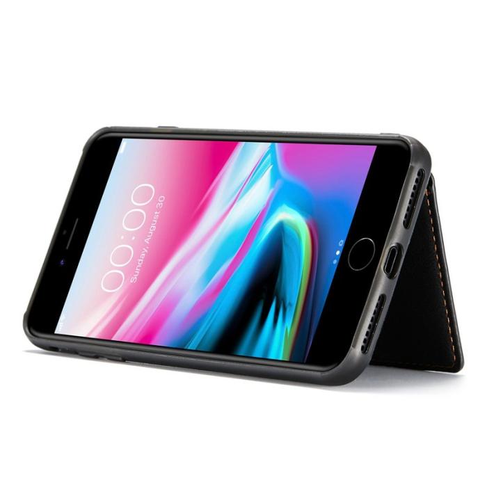 JEEHOOD - JEEHOOD iPhone 7 Plus/8 Plus Skal Läder TPU Fodral Svart