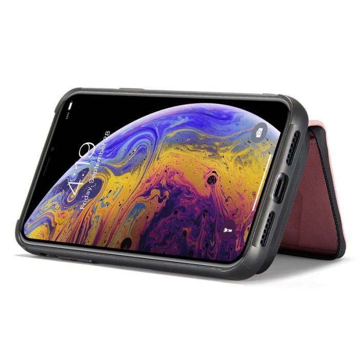 JEEHOOD - JEEHOOD iPhone X/XS Fodral med Kickstand och Magnetisk Lås - Rosa