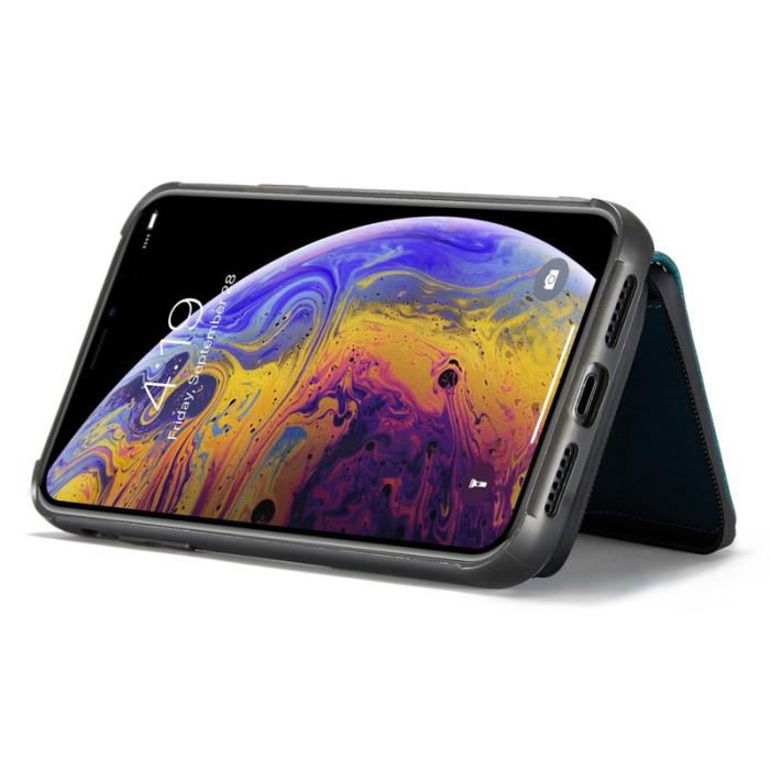 JEEHOOD - JEEHOOD iPhone X/XS Skal med Kickstand och Magnetisk Zipper - Blå