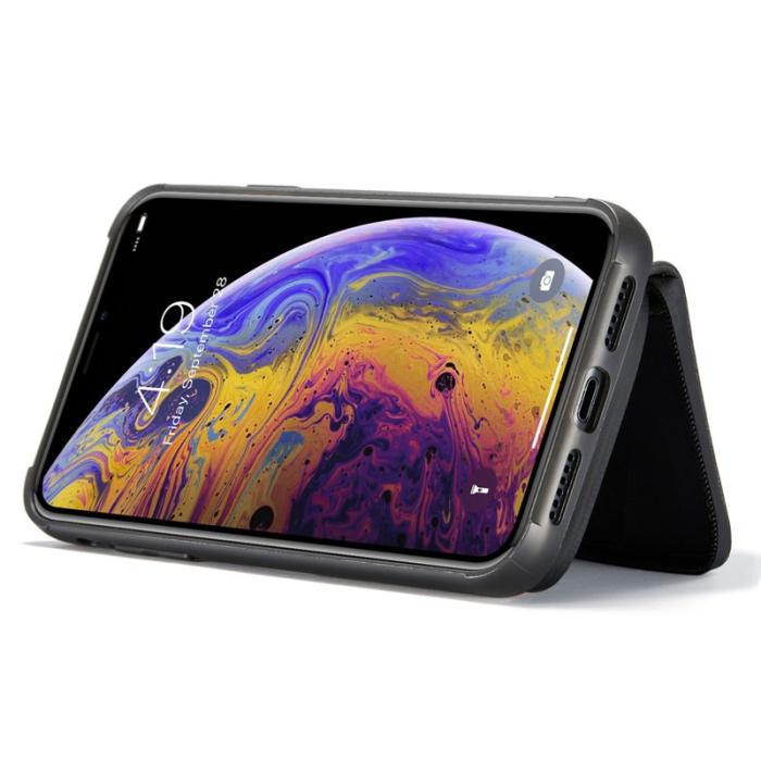 JEEHOOD - JEEHOOD iPhone X/XS Skal med Kickstand och Magnetisk Zipper - Svart